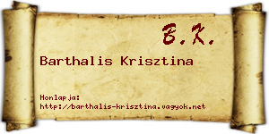 Barthalis Krisztina névjegykártya